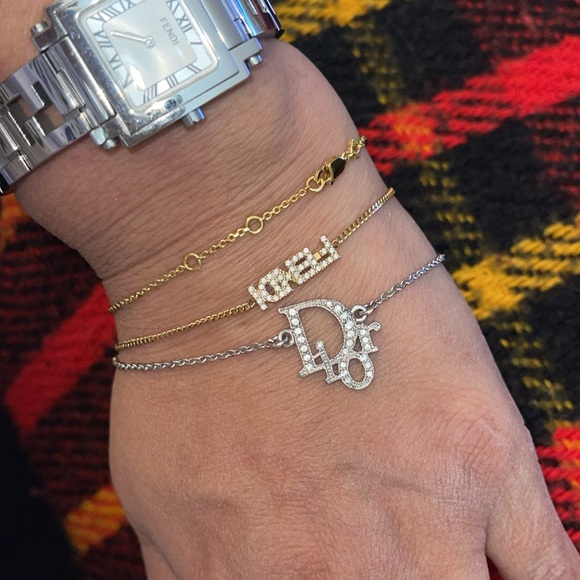 Christian Dior bracelet silver with rhinestones excellent condition. - Picture 4 of 5